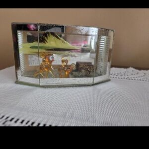 Glass Display with Deer Figurines bundle